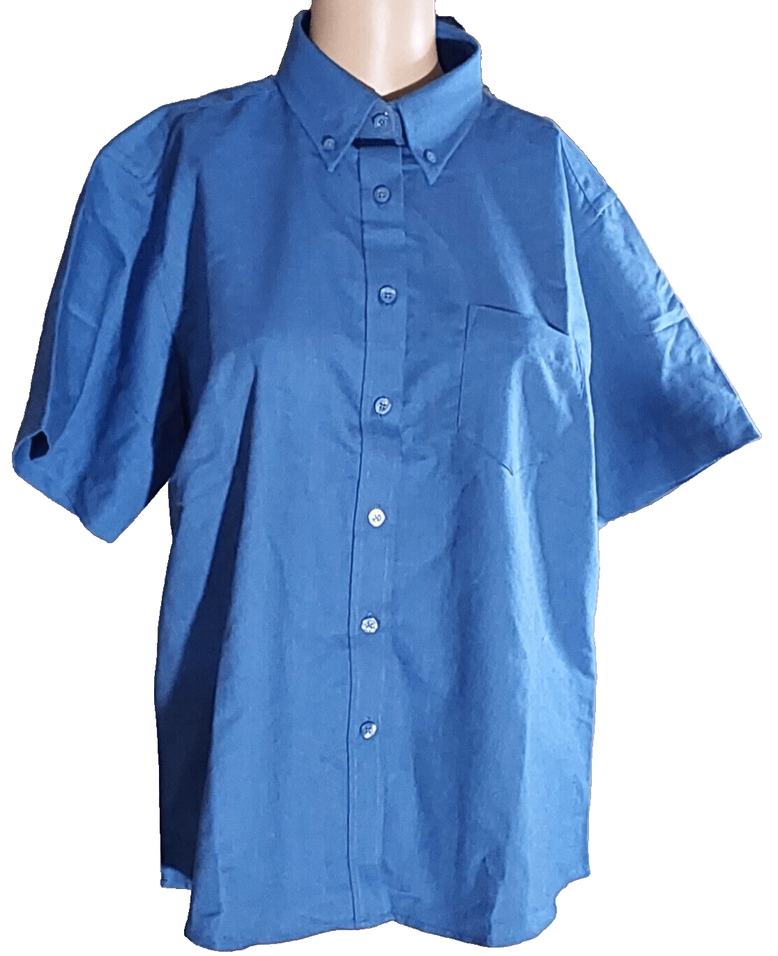 Affinity Clothing, Shoes & Accessories:Women:Women's Clothing:Tops Affinity Apparel Women’s Short Sleeve Shirt Button-Up W/Pocket Blue SZ 16 ~ NWOT