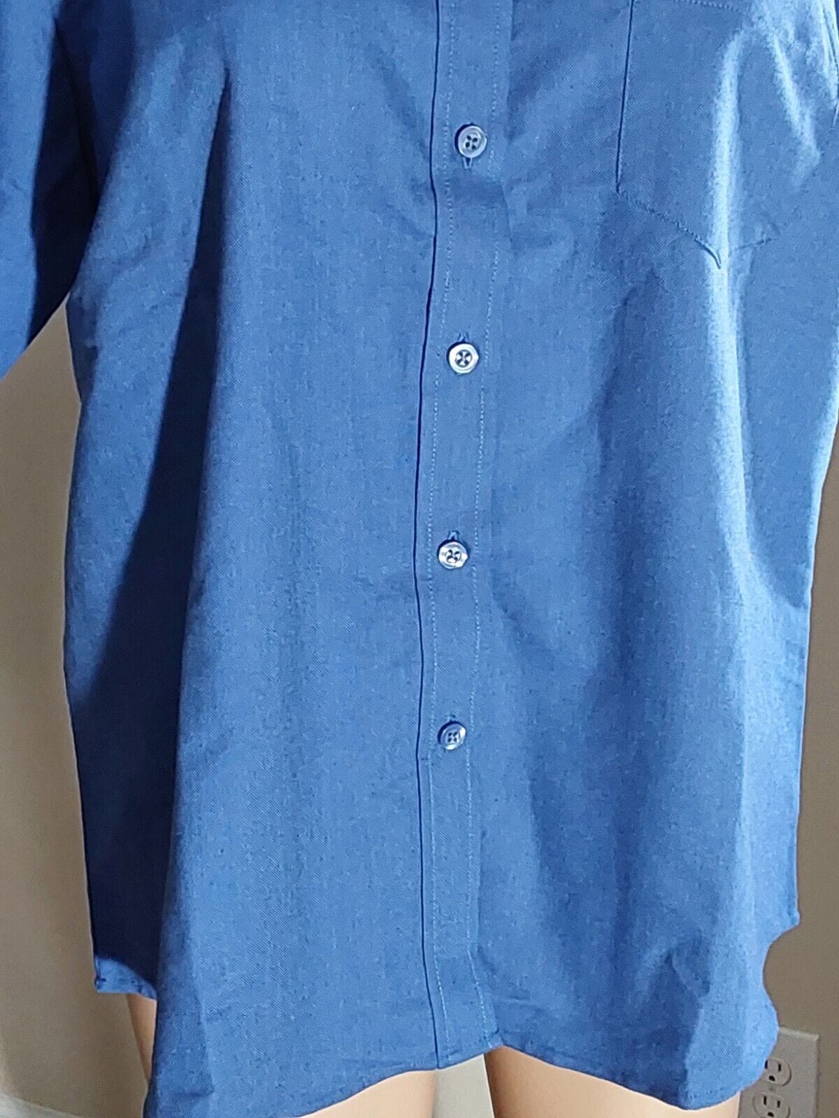 Affinity Clothing, Shoes & Accessories:Women:Women's Clothing:Tops Affinity Apparel Women’s Short Sleeve Shirt Button-Up W/Pocket Blue SZ 16 ~ NWOT