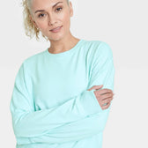 All in Motion Clothing, Shoes & Accessories:Women:Women's Clothing:Activewear:Hoodies & Sweatshirts All In Motion Women's French Terry Crewneck Sweatshirt Aqua/Green Size L ~  NWT