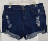 ALLABREVE Clothing, Shoes & Accessories:Women:Women's Clothing:Jeans ALLABREVE 1XL Plus Size Women’s Distressed Jeans Shorts High Rise ~ NWT