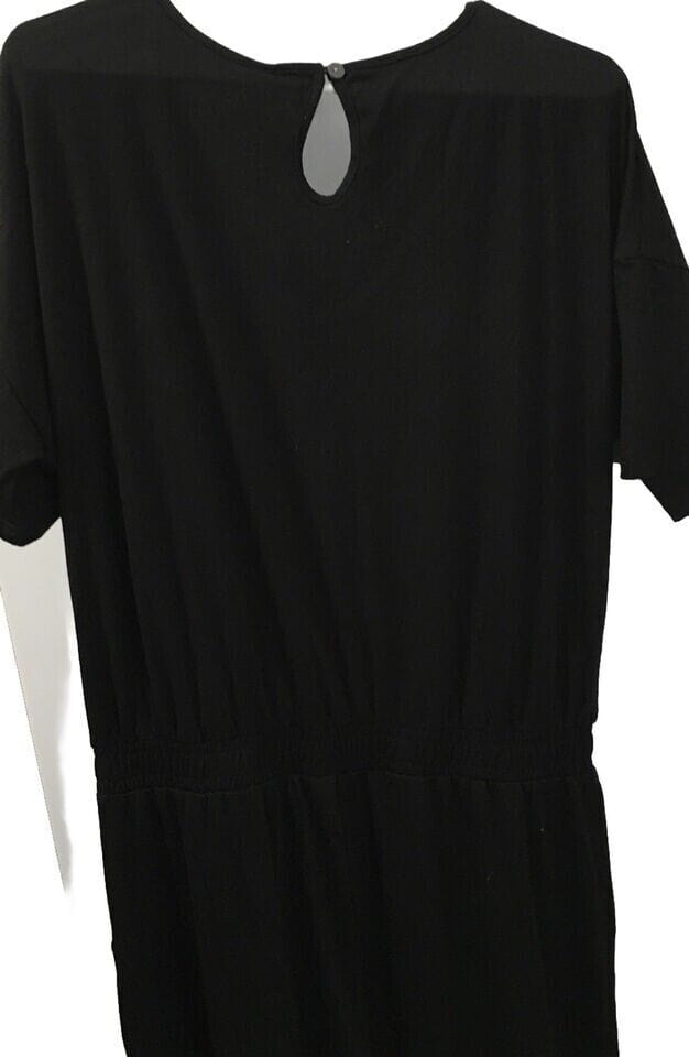 Anrabess Clothing, Shoes & Accessories:Women:Women's Clothing:Jumpsuits & Rompers Anrabess Womens Small Black Short Sleeved, V-Neck Jumpsuit Wide Leg Romper ~ NWT