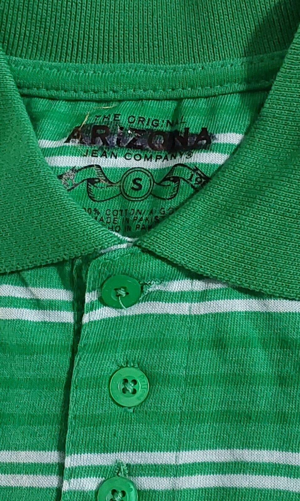 AriZona Clothing, Shoes & Accessories:Kids:Boys:Boys' Clothing (Sizes 4 & Up):Tops, Shirts & T-Shirts Lot of 2 Boys Arizona Green & Teal Striped Polo Short Sleeve Shirts Small~ NWOT