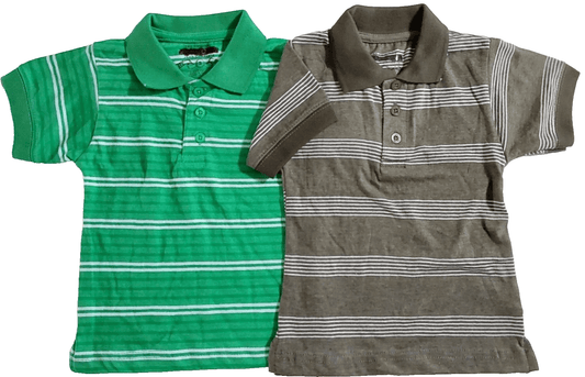 AriZona Clothing, Shoes & Accessories:Kids:Boys:Boys' Clothing (Sizes 4 & Up):Tops, Shirts & T-Shirts Lot of 2 Boys Arizona Green & White Striped Polo Short Sleeve Shirts  Med ~ NWOT