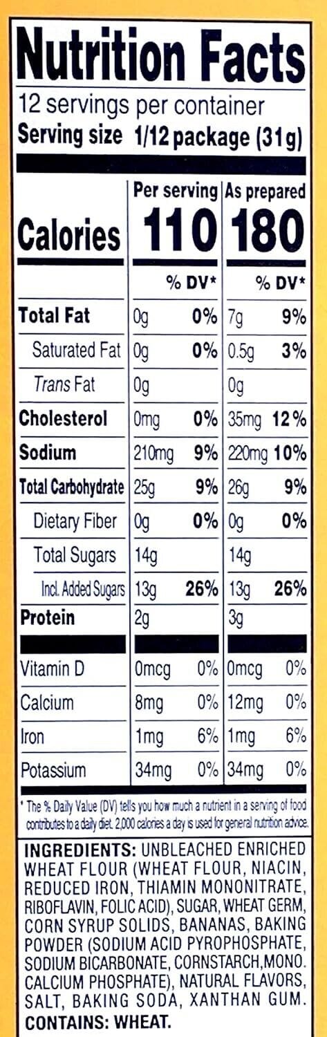 Baker's Corner Home & Garden:Food & Beverages:Pantry:Baking & Desserts:Baking Mixes 2-Pack Banana Quick Bread & Muffin Mix, Made with Real Bananas ~ 14 oz per Box