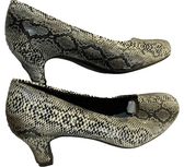 Beacon Clothing, Shoes & Accessories:Women:Women's Shoes:Heels Beacon Angel Flex Pumps Womens 9.5WW Black/Gray Snake Faux Leather Mid Heel~ New