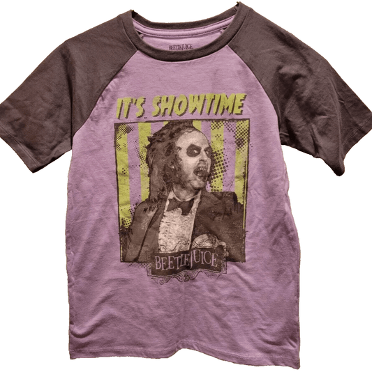 Beetlejuice Clothing, Shoes & Accessories:Kids:Boys:Boys' Clothing (Sizes 4 & Up):Tops, Shirts & T-Shirts Beetlejuice "It's Showtime" Boys 100% Cotton Purple & Gray Medium Tee Shirt NWOT