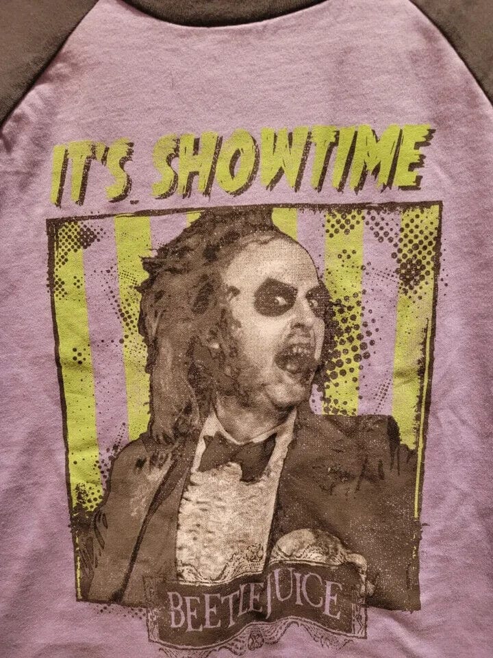 Beetlejuice Clothing, Shoes & Accessories:Kids:Boys:Boys' Clothing (Sizes 4 & Up):Tops, Shirts & T-Shirts Beetlejuice "It's Showtime" Boys 100% Cotton Purple & Gray Medium Tee Shirt NWOT