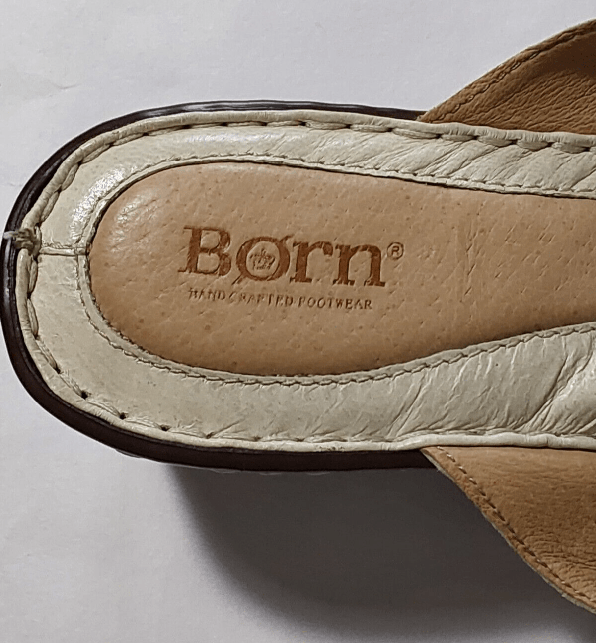 Born Clothing, Shoes & Accessories:Women:Women's Shoes:Heels Born Women's Ivory Shimmy Leather Slip on Wedge Flower Open Toe ~ 9M ~ NewW/OB