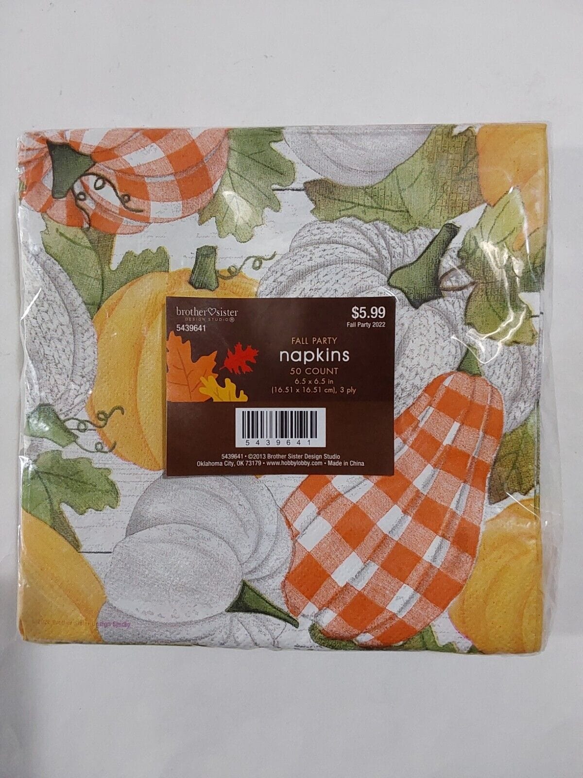 brother Sister Home & Garden:Greeting Cards & Party Supply:Party Supplies:Party Tableware & Serveware Thanksgiving Fall Pumpkins Paper Plates, 40 Dessert Plates 100 Napkins Bundle