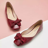 C.PARAVANO Clothing, Shoes & Accessories:Women:Women's Shoes:Flats C. Paravano Aida Women's Red Patent Leather Bowknot Square Toe Flats ~ Size 11