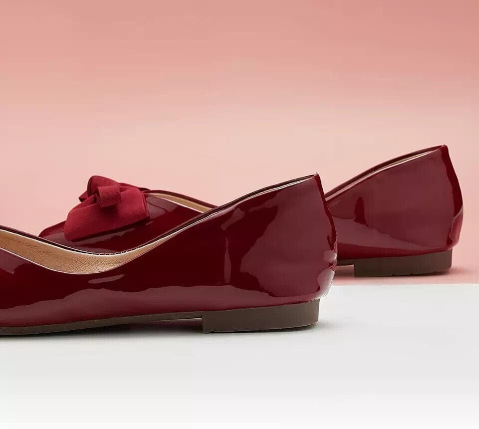 C.PARAVANO Clothing, Shoes & Accessories:Women:Women's Shoes:Flats C. Paravano Aida Women's Red Patent Leather Bowknot Square Toe Flats ~ Size 11