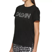 Calvin Klein Clothing, Shoes & Accessories:Women:Women's Clothing:Tops Calvin Klein Women's Black Soft Crew Neck Short Sleeve Graphic Logo Tee ~ XS NWT