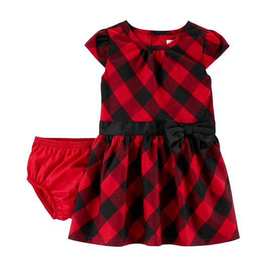 Carter's Clothing, Shoes & Accessories:Baby:Baby & Toddler Clothing:Dresses Just One You by Carter's Baby Girls' 24m Red Plaid Drop Waist Dress W/Bottoms