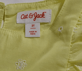 Cat & Jack Clothing, Shoes & Accessories:Baby:Baby & Toddler Clothing:Dresses Cat & Jack Girl's Cotton Yellow Tiered Lined Eyelet Embroidered Dress ~ 2T~ NWT