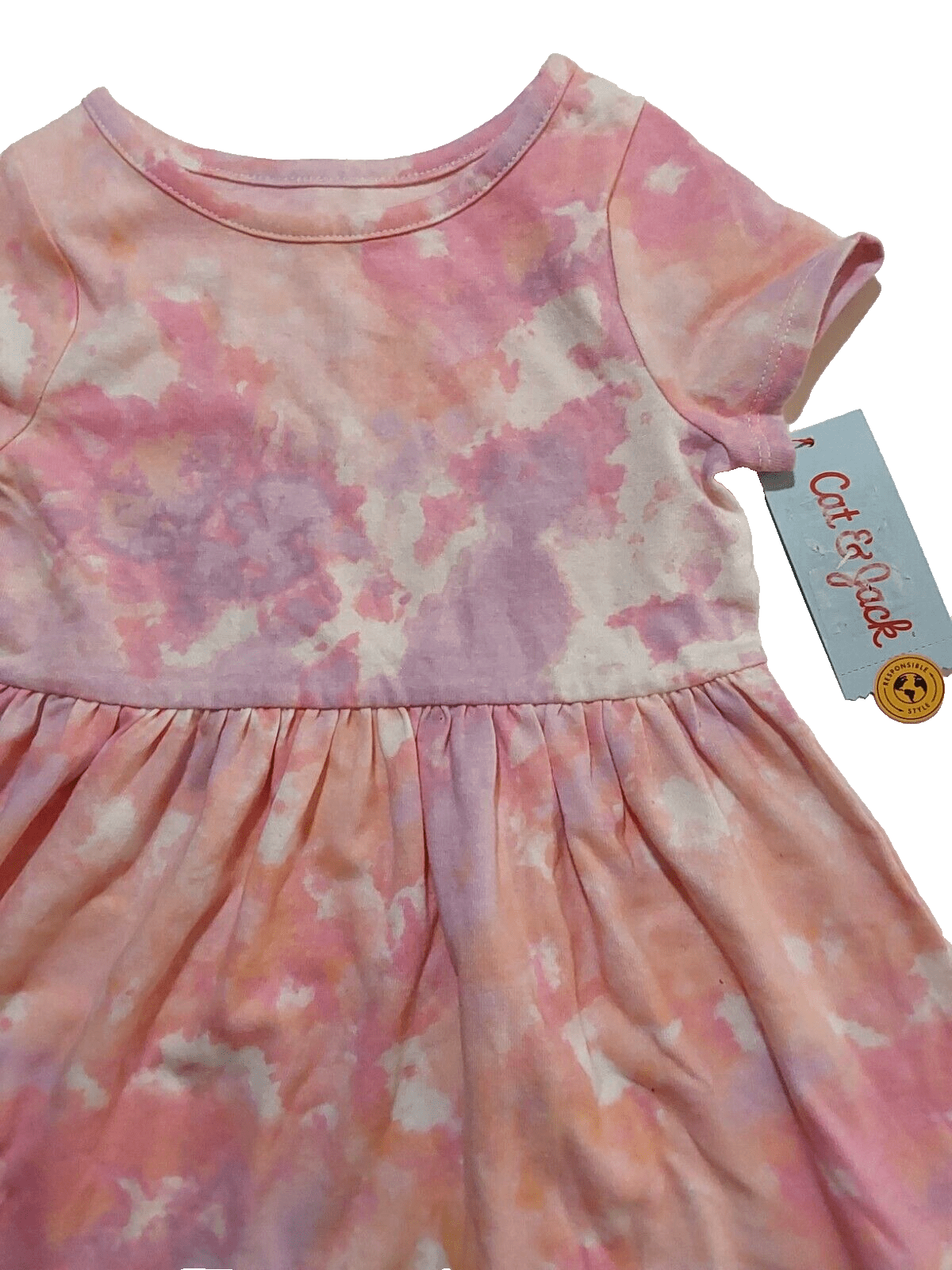 Cat & Jack Clothing, Shoes & Accessories:Baby:Baby & Toddler Clothing:Dresses Cat & Jack Girls Size 3T Short Sleeve Warm Tie Dye Fit & Flare Dress~ NWT