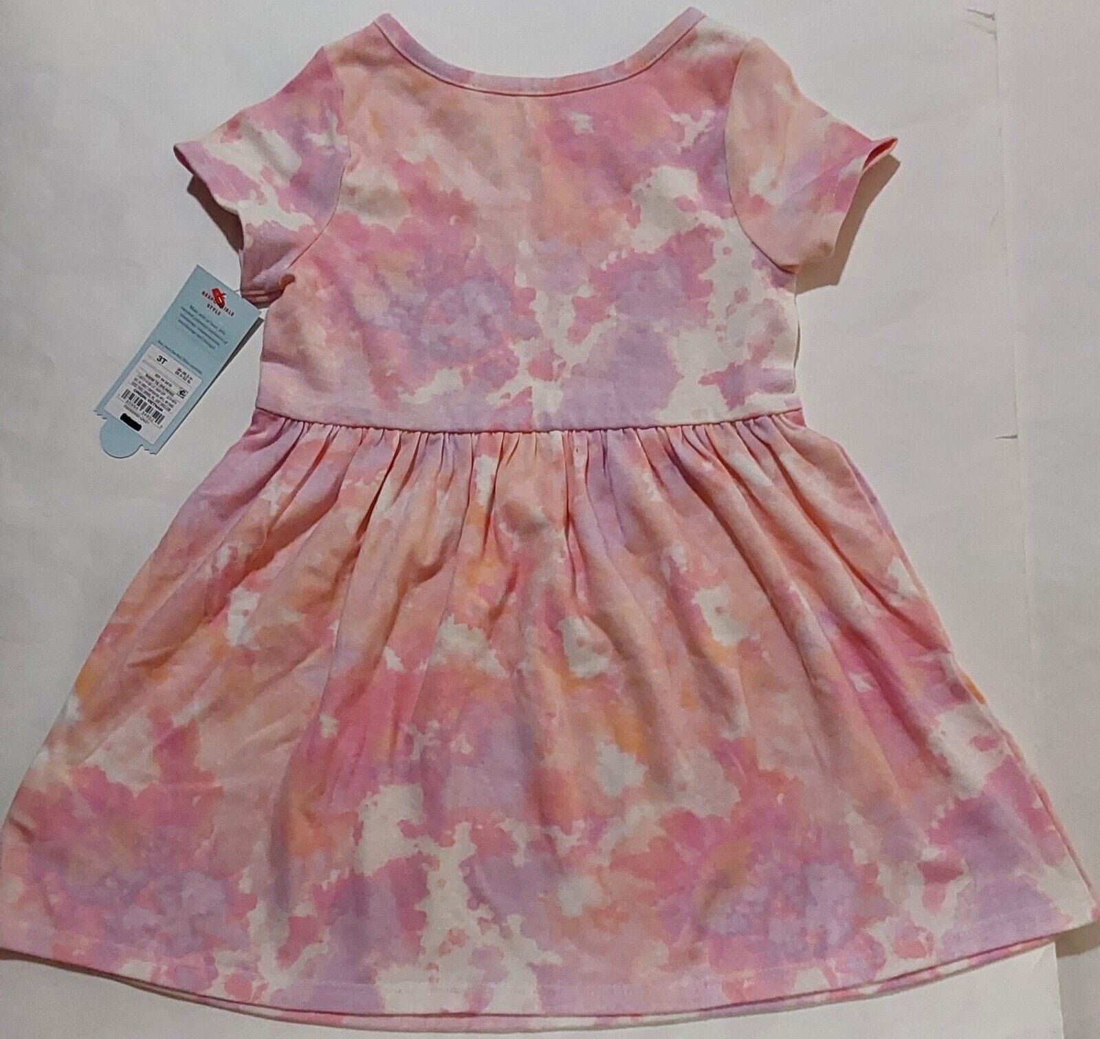 Cat & Jack Clothing, Shoes & Accessories:Baby:Baby & Toddler Clothing:Dresses Cat & Jack Girls Size 3T Short Sleeve Warm Tie Dye Fit & Flare Dress~ NWT