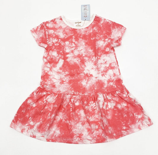 Cat & Jack Clothing, Shoes & Accessories:Baby:Baby & Toddler Clothing:Dresses Cat & Jack Girls Size 5T Short Sleeve Tie Dye Coral 100% Cotton Knit Dress~ NWOT