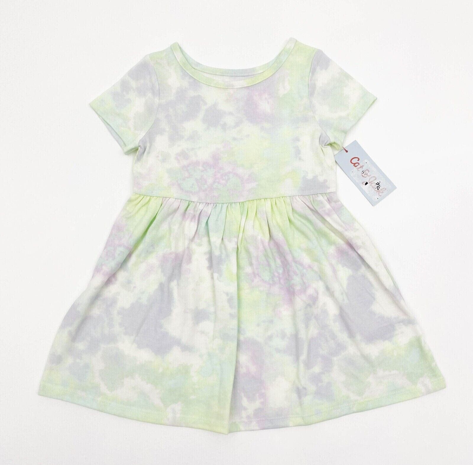 Cat & Jack Clothing, Shoes & Accessories:Baby:Baby & Toddler Clothing:Dresses Cat & Jack Girls Sizes 2T or 3T Short Sleeve Tie Dye Multi Fit & Flare Dresses ~ NWT