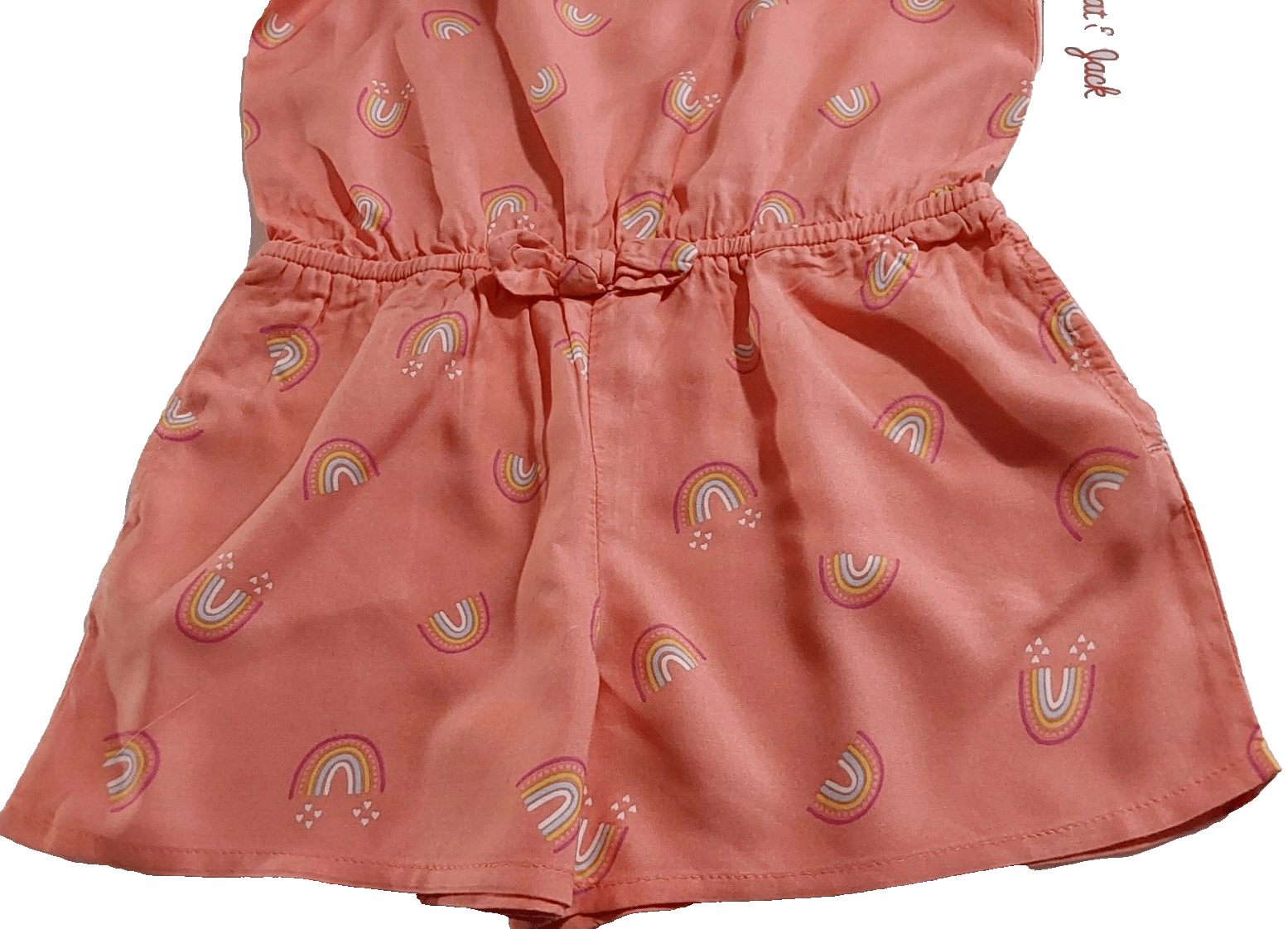 Cat & Jack Clothing, Shoes & Accessories:Baby:Baby & Toddler Clothing:One-Pieces Cat & Jack  Girls' Pink Rainbow Square Neck, Puff Sleeve Pockets ~ Size 4T ~ NWT