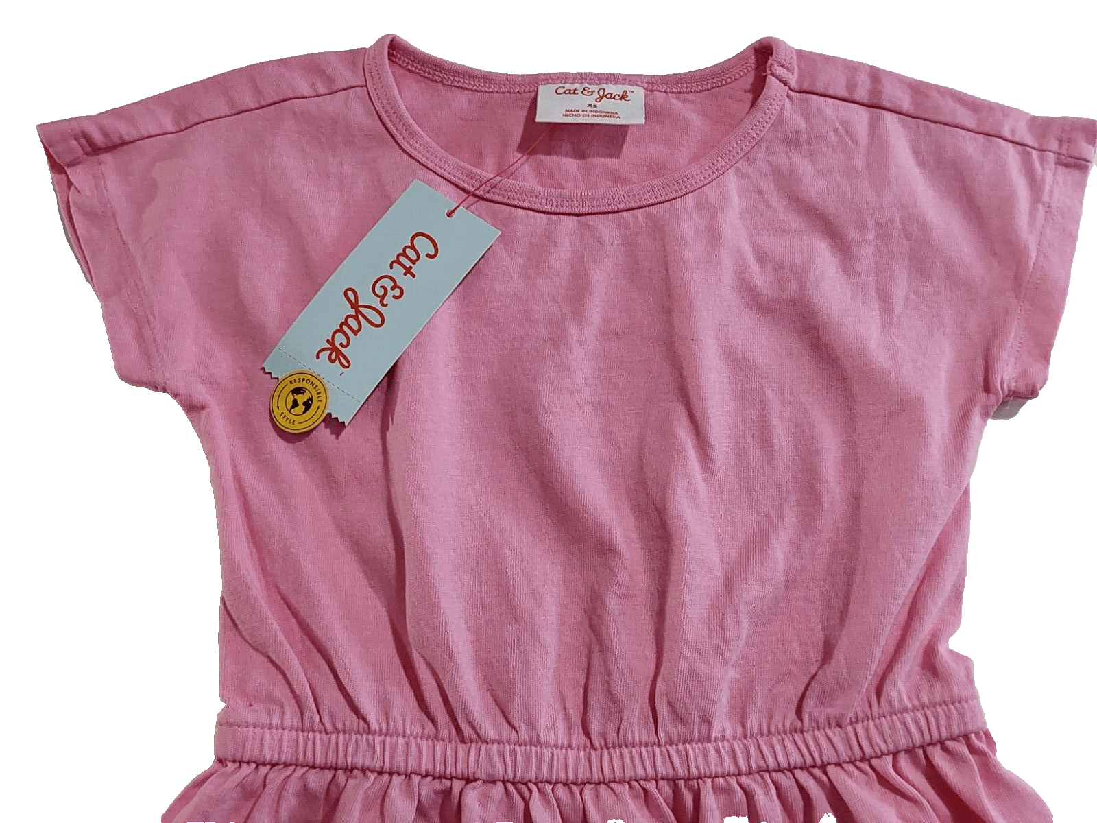 Cat & Jack Clothing, Shoes & Accessories:Kids:Girls:Girls' Clothing (Sizes 4 & Up):Dresses Cat & Jack Girls Size XS Pink Short Sleeve T-Shirt Dress with Pockets ~ NWT