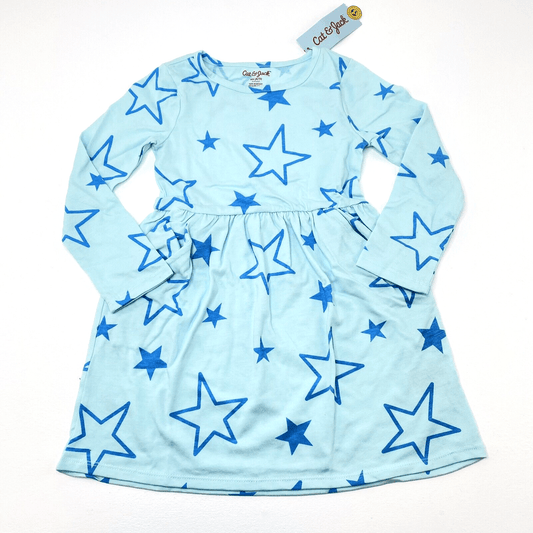 Cat & Jack Clothing, Shoes & Accessories:Kids:Girls:Girls' Clothing (Sizes 4 & Up):Dresses Cat & Jack Girls Sz Med (7/8) Mint w/Blue Stars Dress, Long Sleeve, Pockets, NWT