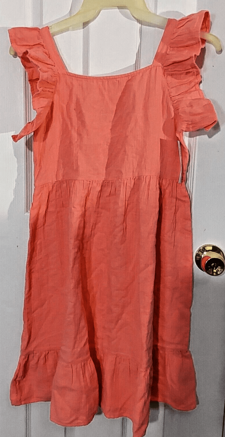 Cat & Jack Clothing, Shoes & Accessories:Kids:Girls:Girls' Clothing (Sizes 4 & Up):Dresses Cat & Jack Orange 100% Cotton Ruffled Shoulder Strap Sundress Size XXL (18) -NWT