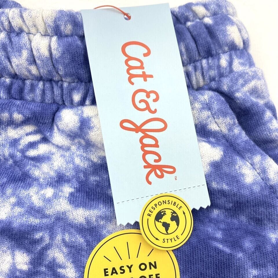 Cat & Jack Clothing, Shoes & Accessories:Kids:Girls:Girls' Clothing (Sizes 4 & Up):Shorts Cat & Jack Girls Blue Tie Dye Knit Pull-on Shorts, Drawstring, Pockets, Med. NWT