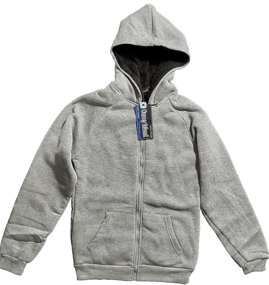 Coney Island Clothing, Shoes & Accessories:Kids:Boys:Boys' Clothing (Sizes 4 & Up):Outerwear Coney Island Boys Size 10/12 Sherpa Zip Hoodie Long Sleeve Jacket~Grey/Black NWT