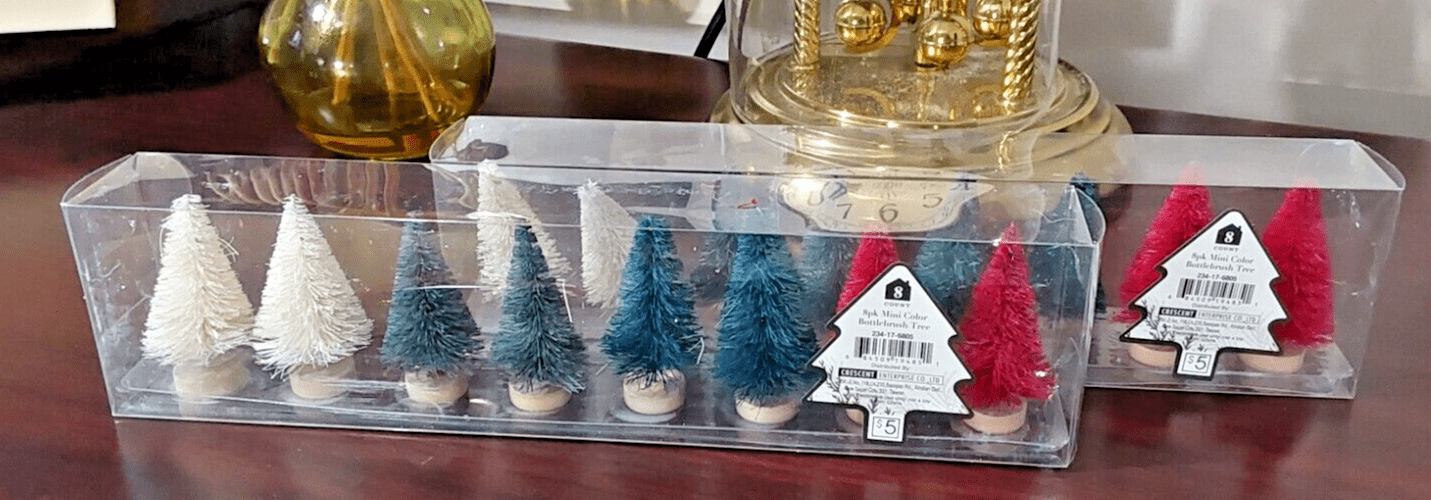 Crescent Enterprise Co. Home & Garden:Holiday & Seasonal Décor:Wreaths, Garlands & Plants 2 x 8-Pk Crescent Ent. Mini Bottlebrush Trees 2.5" Tall Christmas Village Craft