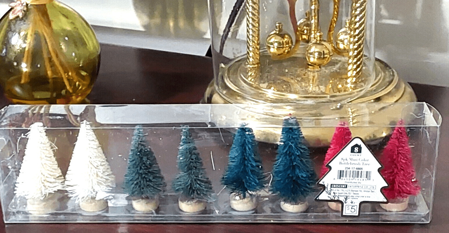 Crescent Enterprise Co. Home & Garden:Holiday & Seasonal Décor:Wreaths, Garlands & Plants 2 x 8-Pk Crescent Ent. Mini Bottlebrush Trees 2.5" Tall Christmas Village Craft