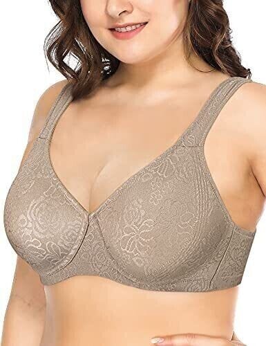 Deyllo Clothing, Shoes & Accessories:Women:Women's Clothing:Intimates & Sleep:Bras & Bra Sets Deyllo Women's Minimizer Bra Full Coverage Wire-free Bra Non-Padded ~ 38DD - NWT