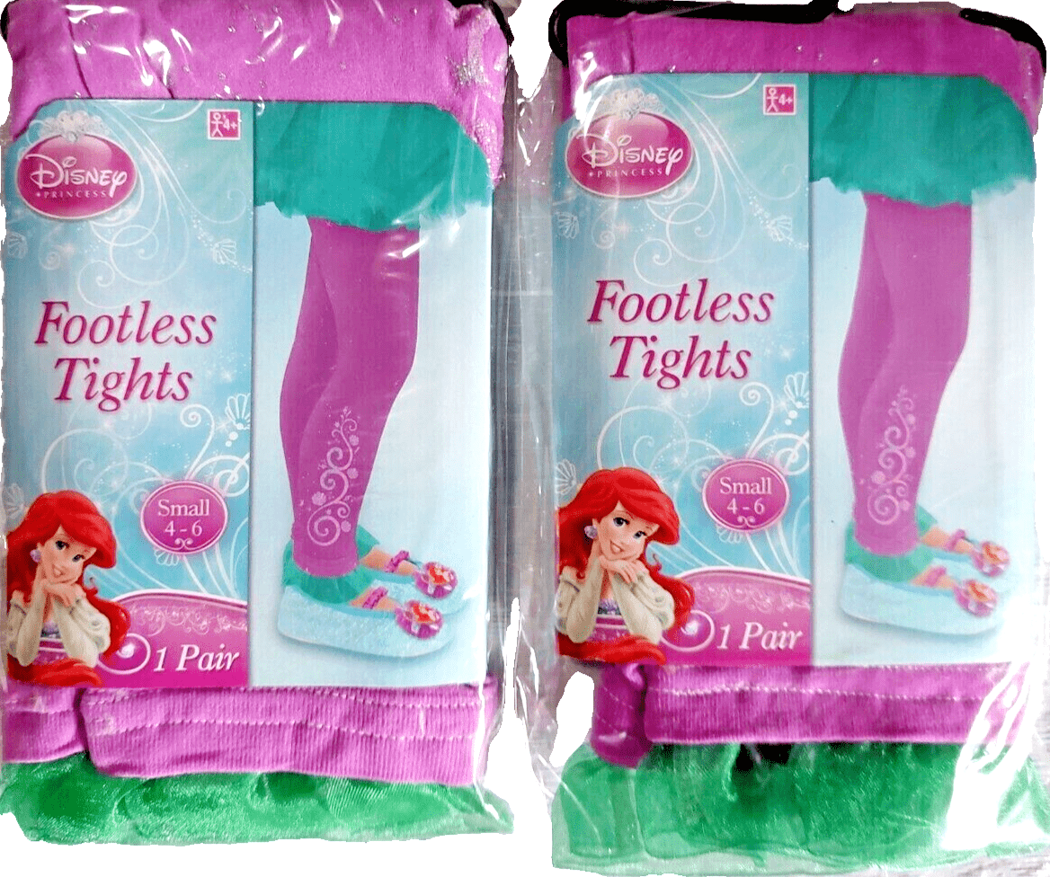 Disney Clothing, Shoes & Accessories:Specialty:Costumes, Reenactment, Theater:Costumes:Girls 2 Packs DISNEY Princess Ariel Footless Tights Purple/Green Lace Ankle ~ Size 4-6