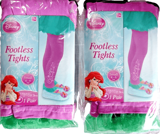 Disney Clothing, Shoes & Accessories:Specialty:Costumes, Reenactment, Theater:Costumes:Girls 2 Packs DISNEY Princess Ariel Footless Tights Purple/Green Lace Ankle ~ Size 4-6