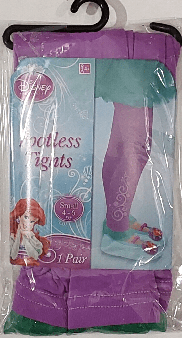 Disney Clothing, Shoes & Accessories:Specialty:Costumes, Reenactment, Theater:Costumes:Girls DISNEY Princess Aurora & Ariel Footless Tights with Frill Ankles ~ Size 4-6~ New