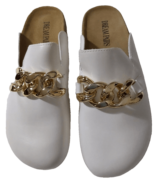 Dream Pairs Clothing, Shoes & Accessories:Women:Women's Shoes:Comfort Shoes Dream Pairs Mule Clog Womens 7 White Slip-on Faux Leather Sandal ~ New