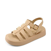 DREAM PAIRS Clothing, Shoes & Accessories:Women:Women's Shoes:Sandals Dream Pairs Women Nude Fisherman Gladiator Sandals Strappy Comfort Wedge Sandals