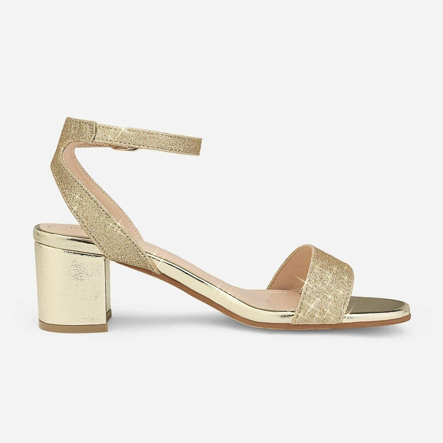 DREAM PAIRS Clothing, Shoes & Accessories:Women:Women's Shoes:Sandals DREAM PAIRS Womens Low Block Chunky Heel Dress Sandals Ankle Strap Open Toe Gold