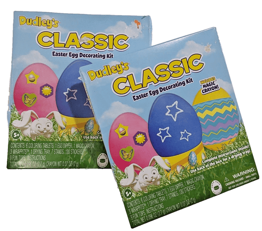 Dudley's Crafts:Kids' Crafts:Craft Kits 2 Boxes Dudley's Classic Easter Egg Decorating Kit W/ Magic Crayon - Age 5+