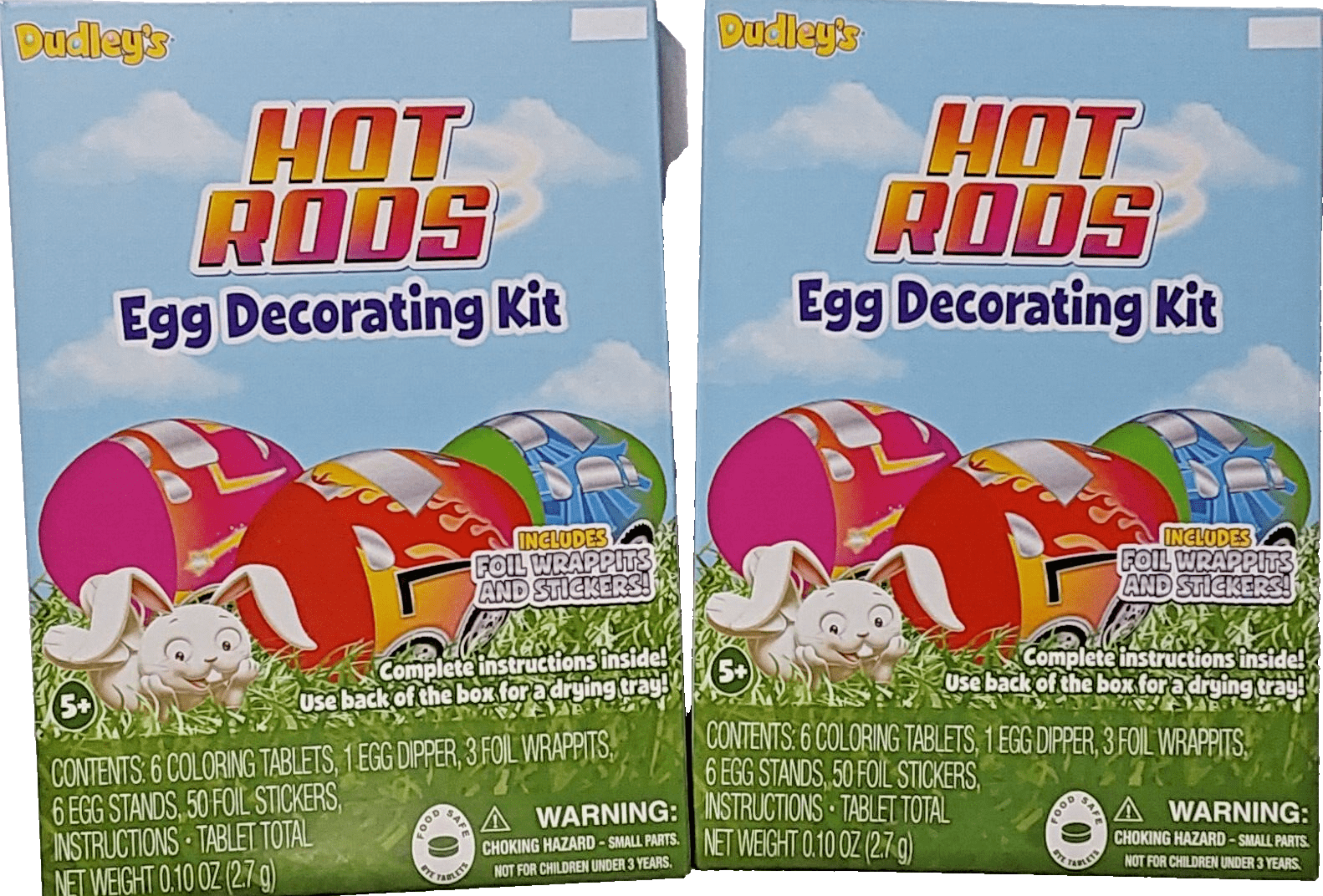 Dudleys Home & Garden:Holiday & Seasonal Décor:Table Décor DUDLEY'S Hot Rods Easter Egg Decorating Kits ~ Egg Racing Cars ~ 2 Boxes ~ New