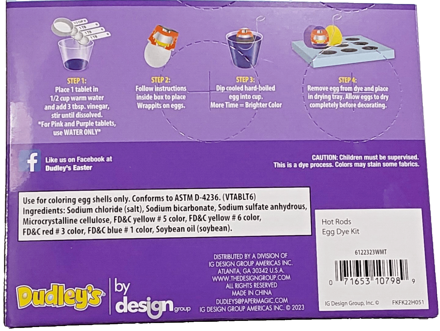 Dudleys Home & Garden:Holiday & Seasonal Décor:Table Décor DUDLEY'S Hot Rods Easter Egg Decorating Kits ~ Egg Racing Cars ~ 2 Boxes ~ New