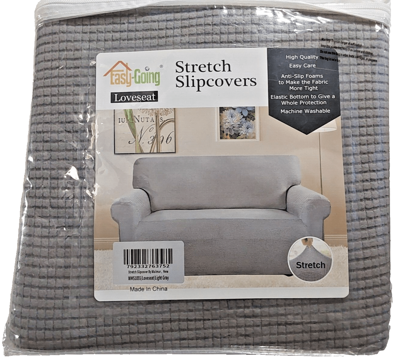 Easy-Going Home & Garden:Furniture:Slipcovers Easy-Going Stretch Loveseat Slipcover WMS1055/2-Seat Sofa/Light Gray - New