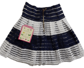 Emma & Elsa Clothing, Shoes & Accessories:Kids:Girls:Girls' Clothing (Sizes 4 & Up):Skirts & Skorts Emma & Elsa Kids Girls Navy and Cream Inserts Holiday Party Skirt ~ 7/8 ~ NWT