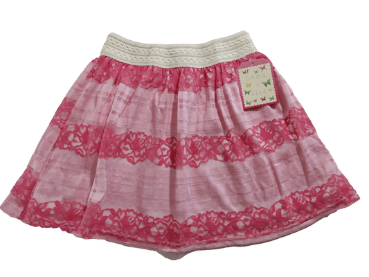 Emma & Elsa Clothing, Shoes & Accessories:Kids:Girls:Girls' Clothing (Sizes 4 & Up):Skirts & Skorts Emma & Elsa Kids Girls w/ Rose Pink Lace Insert Holiday Party Skirt ~ 10/12~ NWT