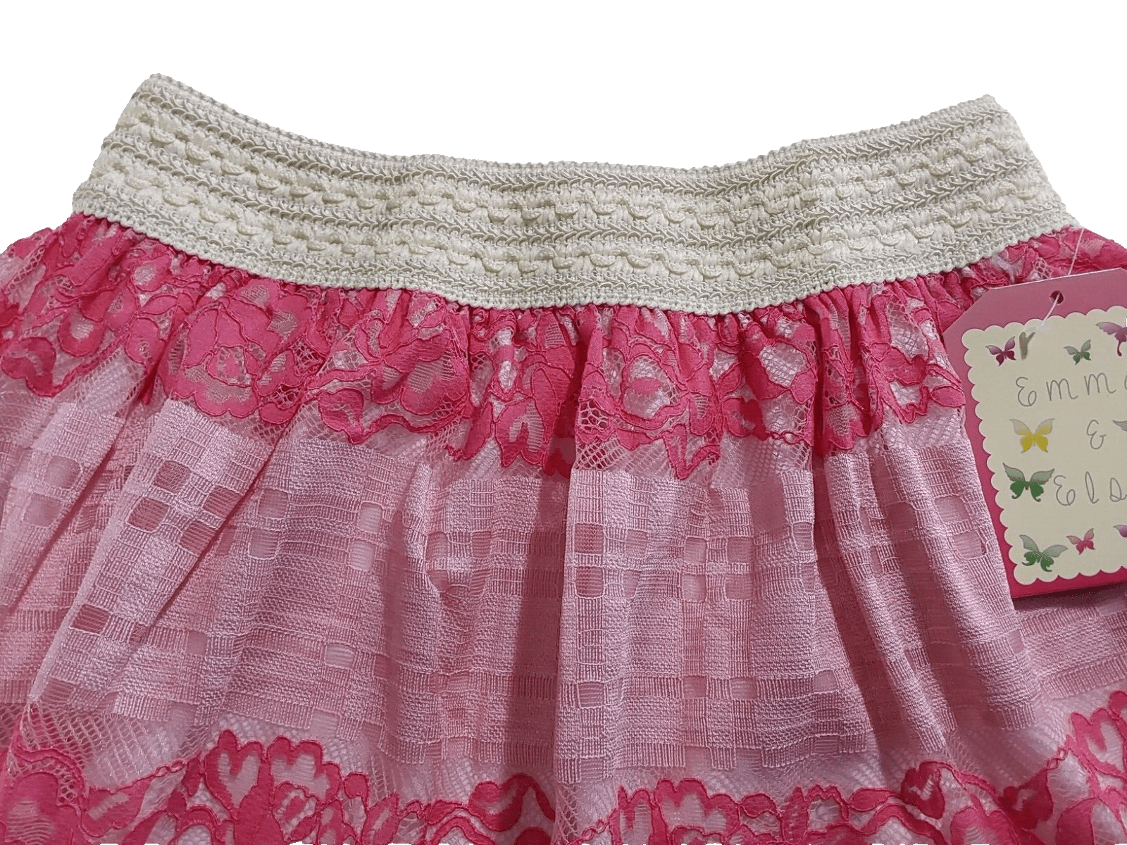 Emma & Elsa Clothing, Shoes & Accessories:Kids:Girls:Girls' Clothing (Sizes 4 & Up):Skirts & Skorts Emma & Elsa Kids Girls w/ Rose Pink Lace Insert Holiday Party Skirt ~ 10/12~ NWT