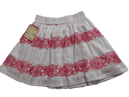 Emma & Elsa Clothing, Shoes & Accessories:Kids:Girls:Girls' Clothing (Sizes 4 & Up):Skirts & Skorts Emma & Elsa Kids Girls White/Pink Lace Insert Holiday Party Skirt ~ 10/12 ~ NWT