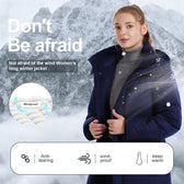 GGleaf Clothing, Shoes & Accessories:Women:Women's Clothing:Coats, Jackets & Vests GGleaf Womens Navy Winter Down Alternative Long Puffer Coat w/Detachable Hood~ L