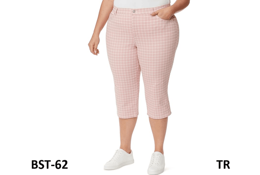 Gloria Vanderbilt Clothing, Shoes & Accessories:Women:Women's Clothing:Jeans Gloria Vanderbilt Women Plus Size Amanda Capri Jean, Rosy Pink-Refined Plaid 26W