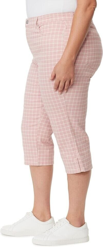 Gloria Vanderbilt Clothing, Shoes & Accessories:Women:Women's Clothing:Jeans Gloria Vanderbilt Women Plus Size Amanda Capri Jean, Rosy Pink-Refined Plaid 26W