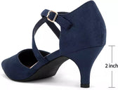 Greatonu Clothing, Shoes & Accessories:Women:Women's Shoes:Heels Greatonu Women's Size 10 Navy Suede Kitten Heel Pumps Pointed Closed Toe ~ NWOB