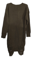 Hera Clothing, Shoes & Accessories:Men:Men's Clothing:Sweaters HERA Collection Women's Long Sleeve Round Neck Cable Knit Sweater Dress ~ M/L